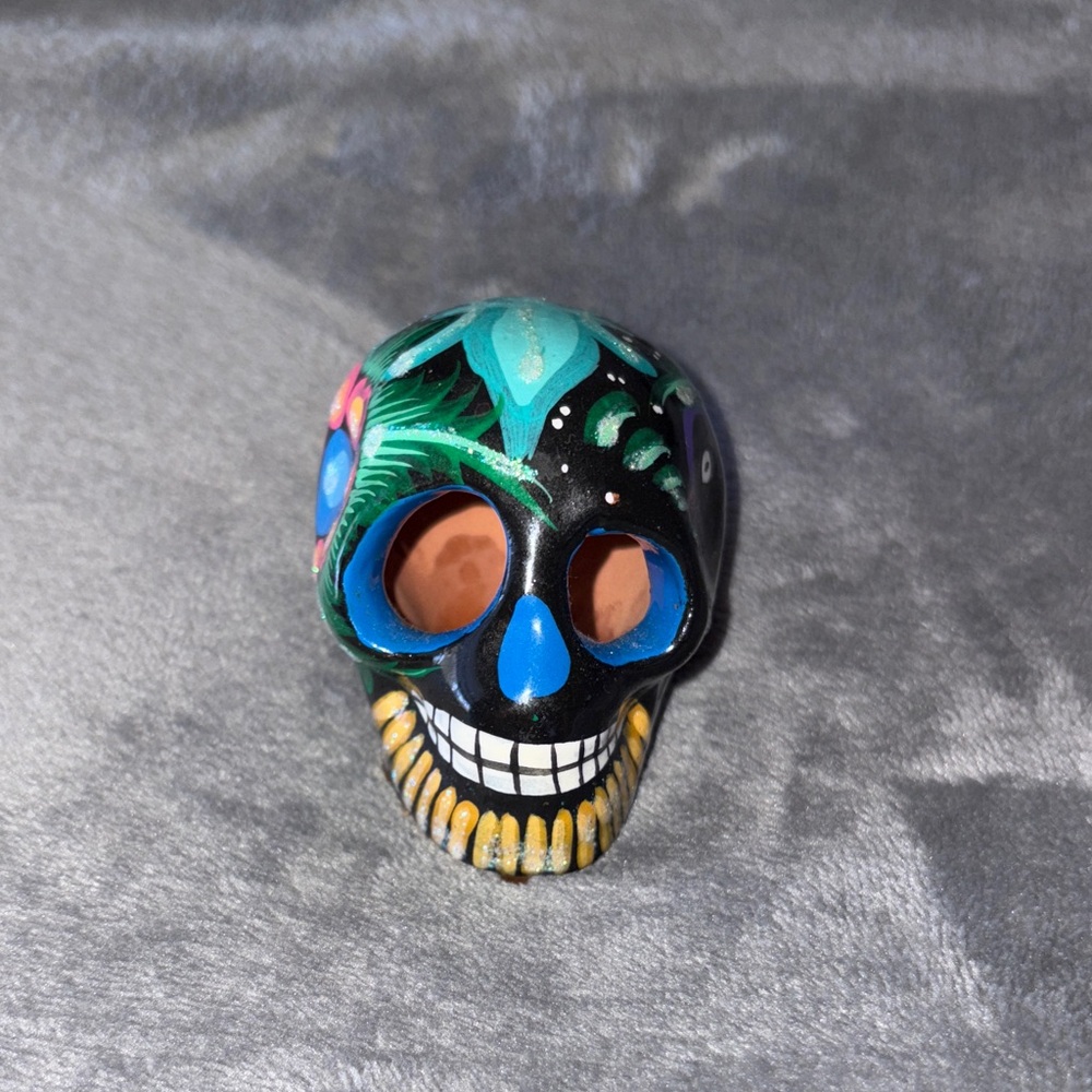 Hand painted ceramic skull